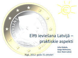 Eiro ieviešana Latvijā – tās praktiskie aspekti