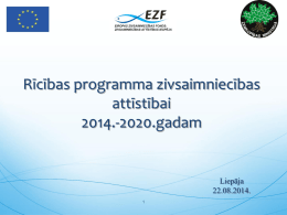 Rīcības programma zivsaimniecības attīstībai 2014.-2020
