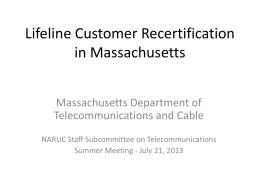 Lifeline Recertification in Massachusetts