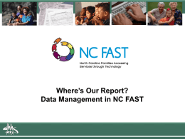 NC FAST reporting