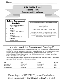 Debate Tournament Schedule