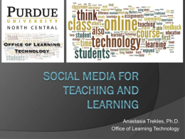 Review the slides on social media for teaching and learning