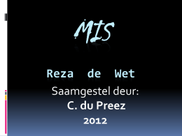 MIS - Reza de Wet 2012