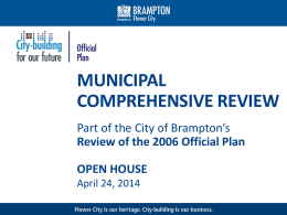 Official Plan Review: Open House - April 2014