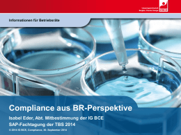 betont - SAP-Fachtagung 2014 – für Betriebs