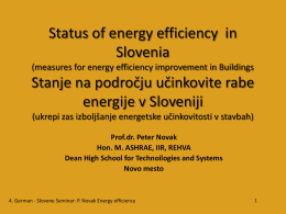Status of energy efficiency in Slovenia (measures