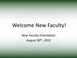 New Faculty Orientation Photos - August 2012