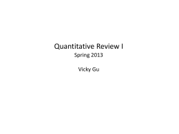 Quantitative Review I