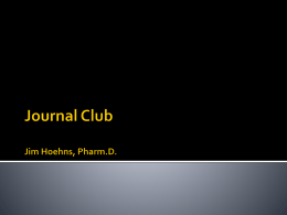 Journal Club Jim Hoehns, Pharm.D. What Adverse Effects Are