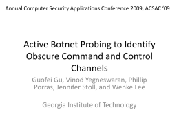 Active Botnet Probing to Identify Obscure Command and