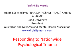 Prof Philip Morris MB BS BSc Med PhD FRANZCP