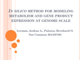 In silico method for modeling metabolism and gene product expr. at