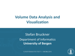 Volume Data Analysis and Visualization