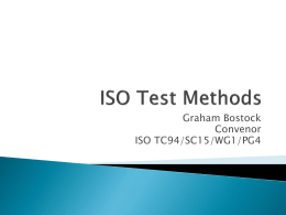 Graham Bostock: ISO Test Methods