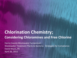 Considering Chloramines and Free Chlorine - David