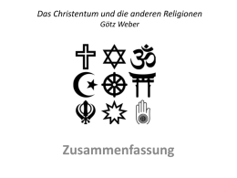 Spannungsfelder östliche Religionen –Christentum