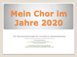Mein Chor im Jahre 2020 - Hermannjosef ROOSEN, icv