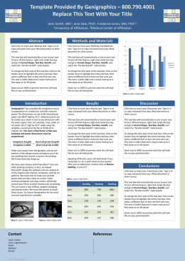 Genigraphics Research Poster Template A0/A1