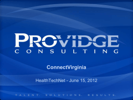ConnectVirginia - Healthcare Technology Network