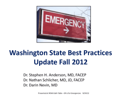 Washington State Best Practices Update Fall 2012