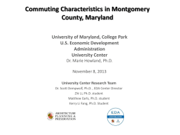 Commuting Characteristics in Montgomery County, Maryland