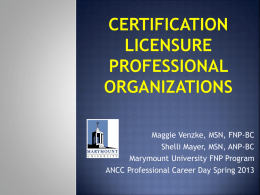 FNP Certifying Associations - American Nurses Credentialing Center