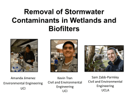 Filtration Efficiency in Wetlands and Biofilters - UCI Water-PIRE