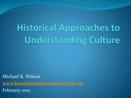 Historical Approaches to Understanding Culture
