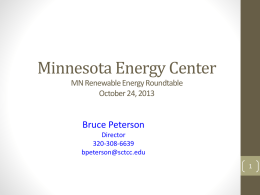 Minnesota Energy Center 2013 Fall CAO/CSAO/Dean