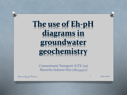 The use of Eh-pH diagrams in groundwater geochemistry