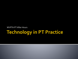 Technology in PT Practice