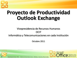Lo Nuevo en Outlook 2010 - Sistema Universitario Ana G. Méndez