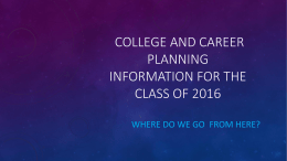 College & Career Planning for Juniors