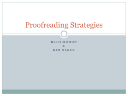 Powerpoint on Proofreading Strategies