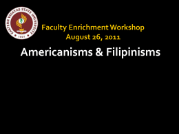 Americanisms & Filipinisms