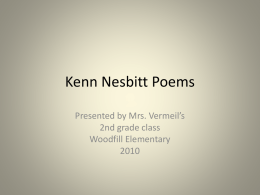 Ken Nesbitt Poems - Fort Thomas Independent Schools