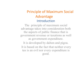Principle of Maximum Social Advantage