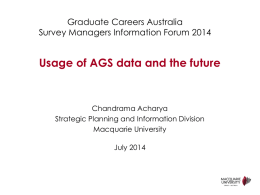 Usage of AGS Data and the Future