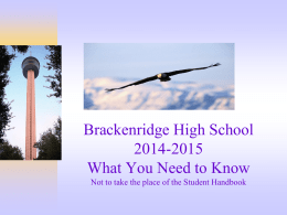 Procedures - Brackenridge High School