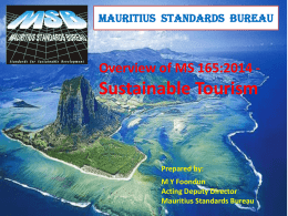 Sustainable Tourism-MS 165 - Mauritius Standards Bureau
