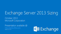 Exchange Server 2013 Sizing