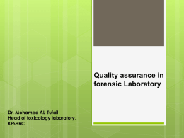 Quality control and quality assurance in laboratory