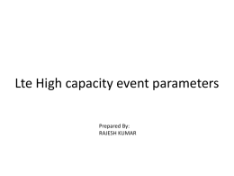 Lte High capacity event parameters