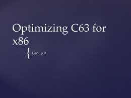 Optimizing C63 for x86