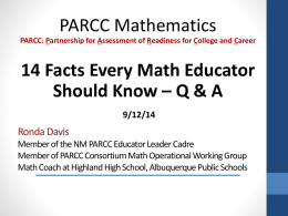 PARCC Q & A Math – Secondary