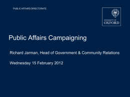 Public Affairs Campaigning