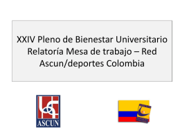 Relatoria Mesas de Trabajo ASCUN Deportes Colombia