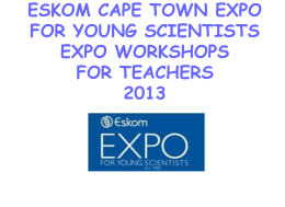 Teacher presentation - Cape Town Expo for Young Scientists