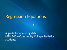 Regression Equations - Tidewater Community College