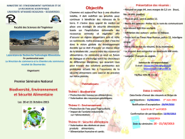 Flyer : Séminaire Biodiversité, Environnement et Sécurité Alimentaire